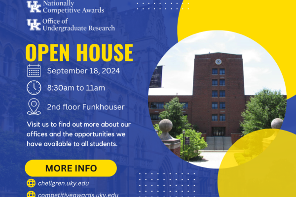 Open House flyer blueand yellow